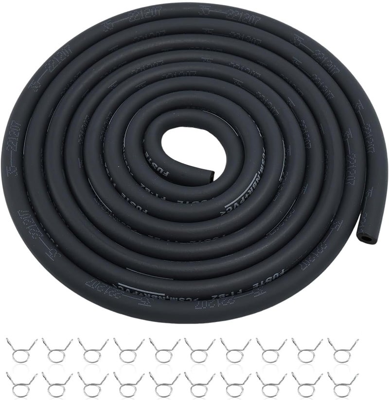 AloneGoer 1/8" Fuel Line Hose 6 Feet 3.5mm Gas Line with 20pcs Clamps Compatible with Honda 95001-35003-60M Lawn Mowers Tractors Bike Scooter ATV Golf Cart Motorcycle Snow Blowers Generator - Image 1